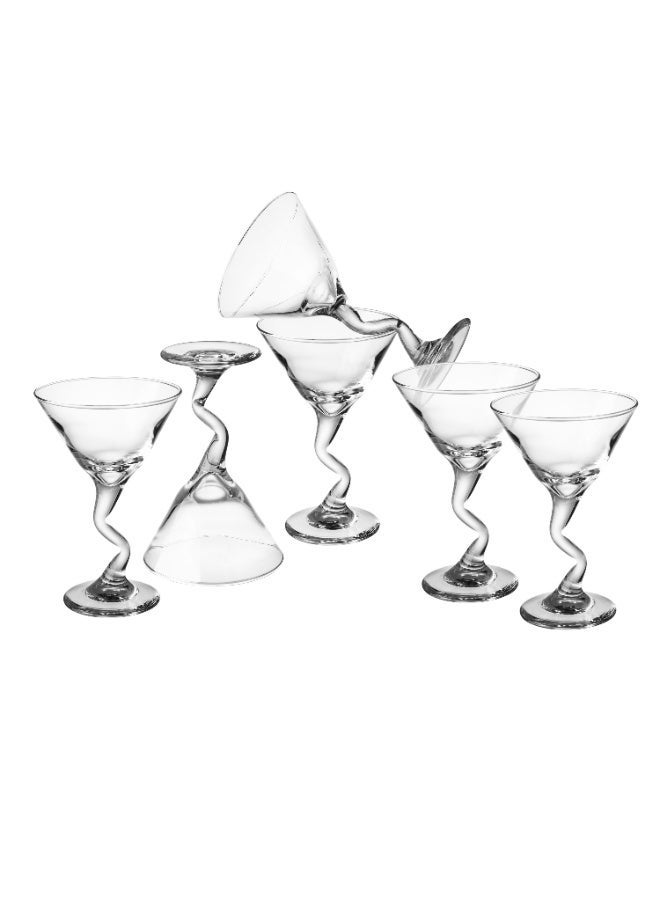 LIBBEY 🍸 Libbey Twisted Cocktail Glass Set – 12 Clear Glass Glasses | Height 16 cm – Diameter 10.5 cm - Image 2
